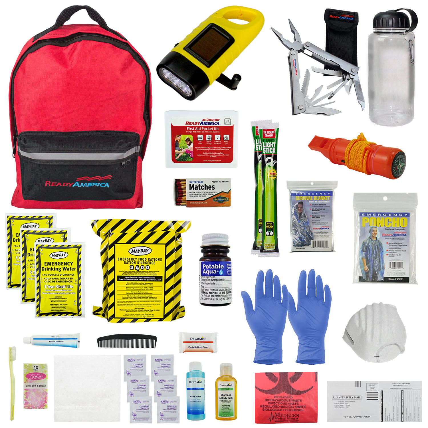 36 Pc First Aid Emergency Kit Camping Hiking Home Travel All