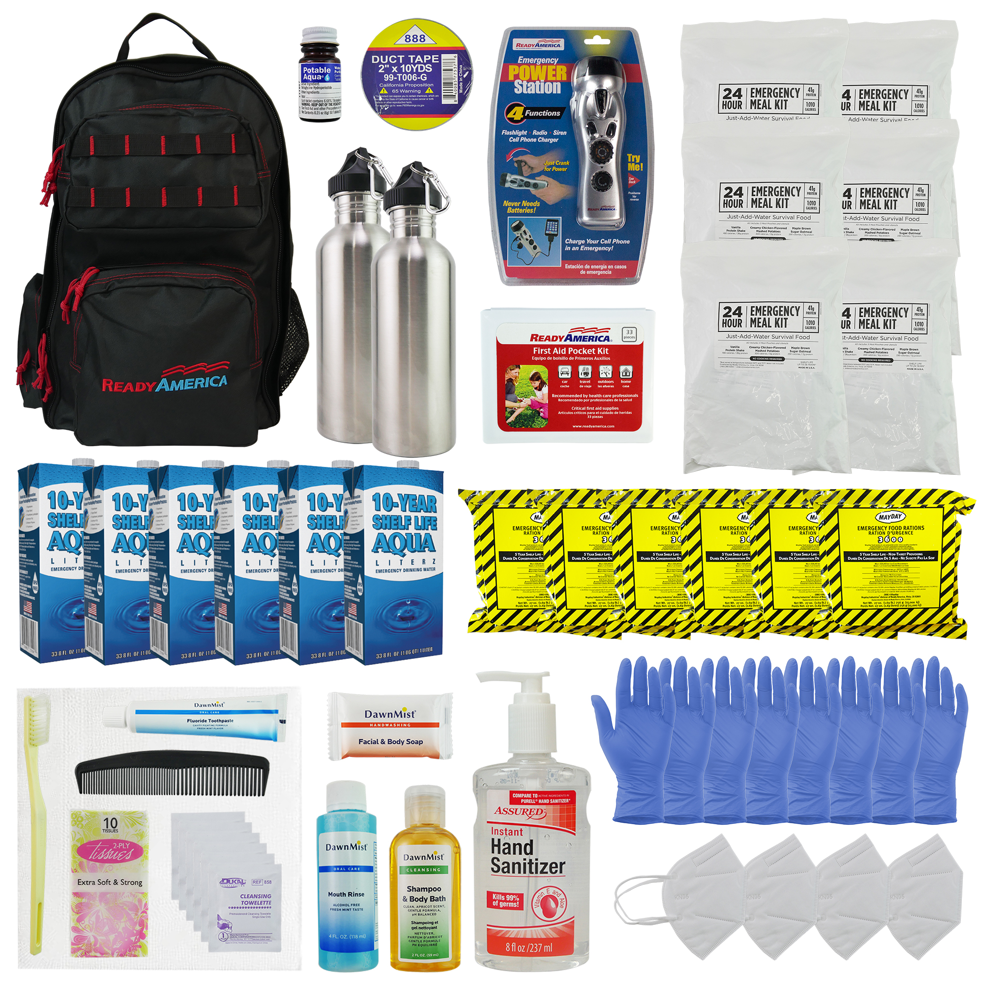 Earthquake Survival Kit Emergency 6 Day Food Water (12) packs Gear